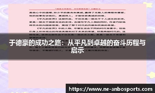 于德豪的成功之路：从平凡到卓越的奋斗历程与启示